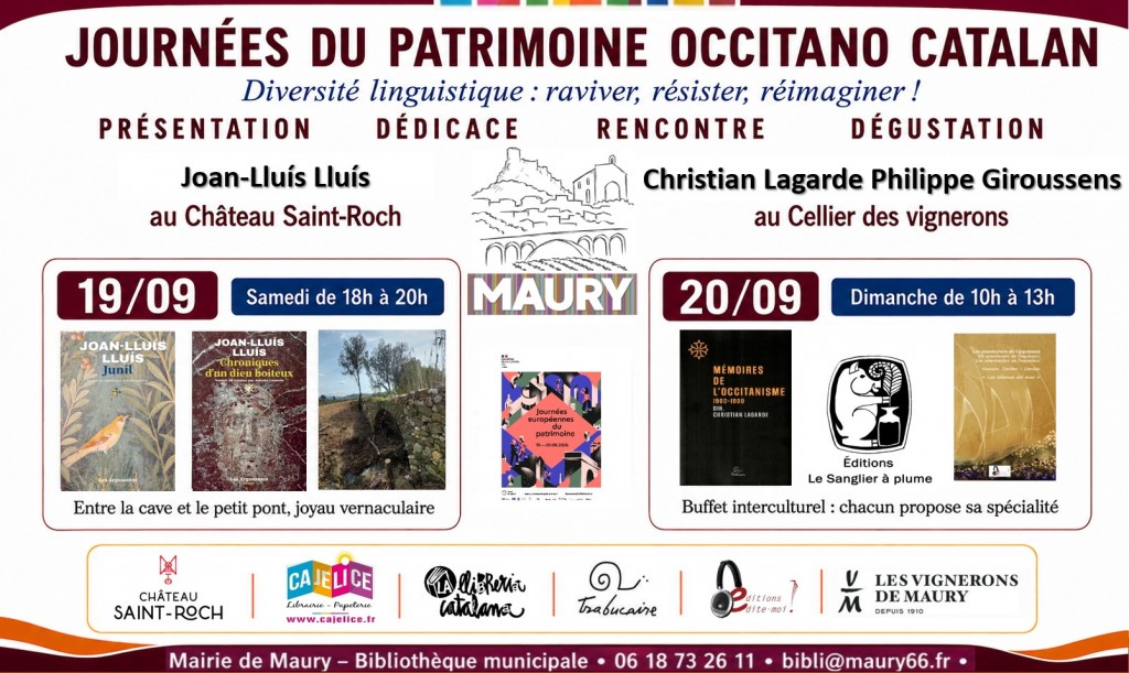 Samedi 19 et dimanche 20 sept MAURY, journées du patrimoine occitano catalan